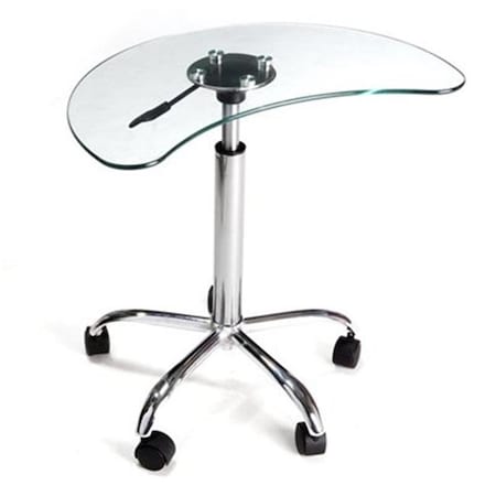Rta Home And Office RTA Home and Office LT-020 Clear Glass and Aluminum Laptop Stand with Casters LT-020